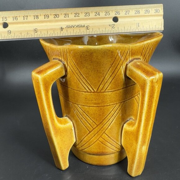 VTG Ireland Pottery Vase Grafton Street Dublin Vase With Four Handles Flower Pot - Picture 4 of 11